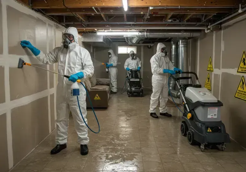 Basement Moisture Removal and Structural Drying process in Wadena County, MN